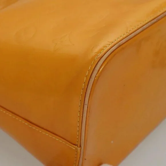 LOUIS VUITTON Monogram Vernis Houston Hand Bag Jaune M91121 LV Auth BA1348